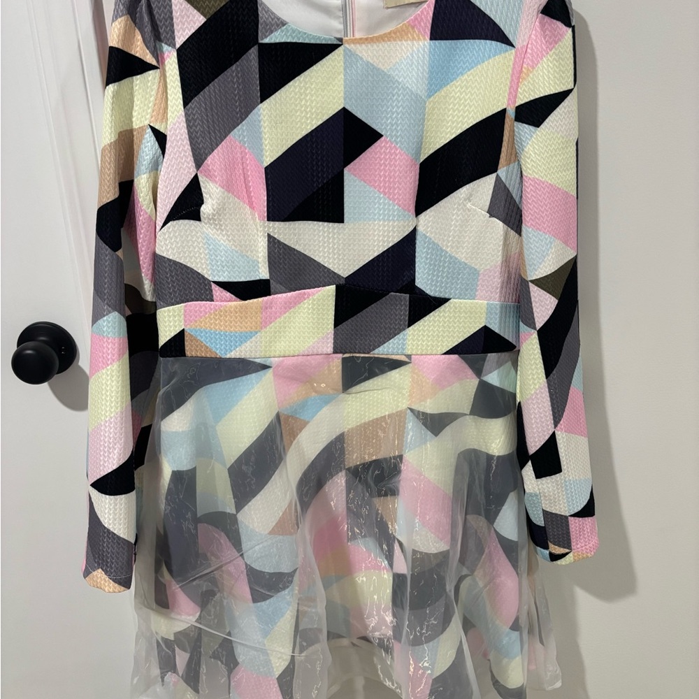Multi coloured dress with overlay